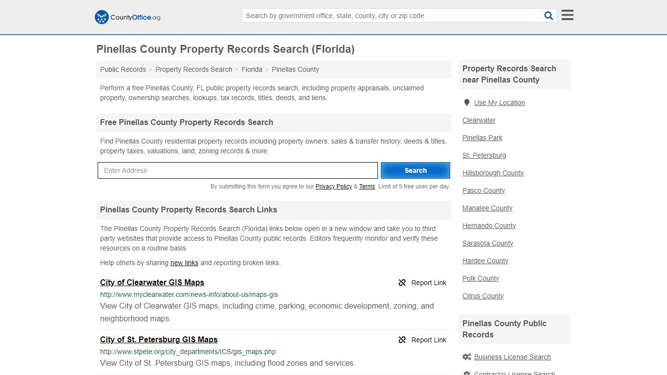 Pinellas County Property Records Search (Florida) - County Office