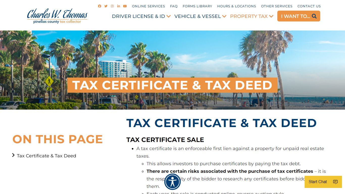 Tax Certificate & Tax Deed - Pinellas County Tax Collector